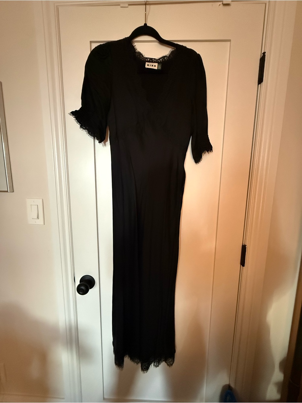 Rixo Annina Satin Midi Dress - Size Small/US 6